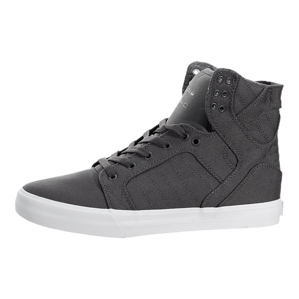 Baskets Montantes Supra SkyTop Grise Charcoal/White Homme | VBV-25925219